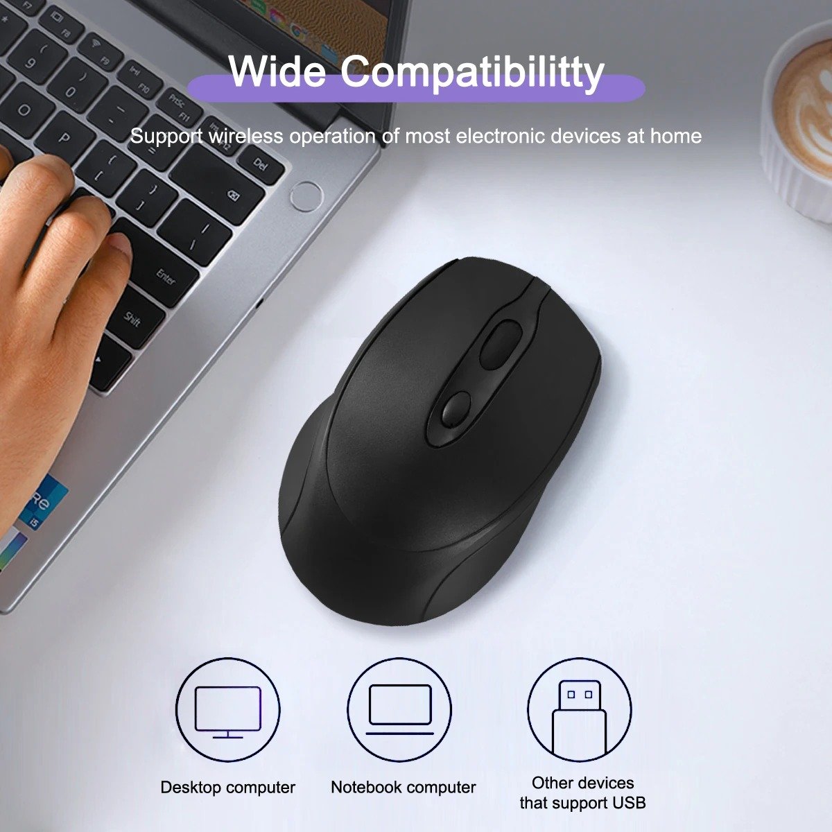 2.4G Rechargeable Bluetooth-Compatible Wireless Mouse - Image 2