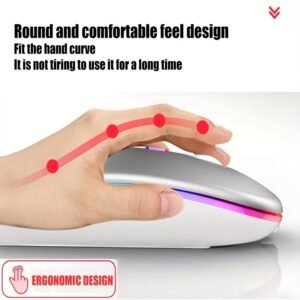 Alternative view of Wireless Mouse RGB Rechargeable USB 2.4GHz Bluetooth Mice