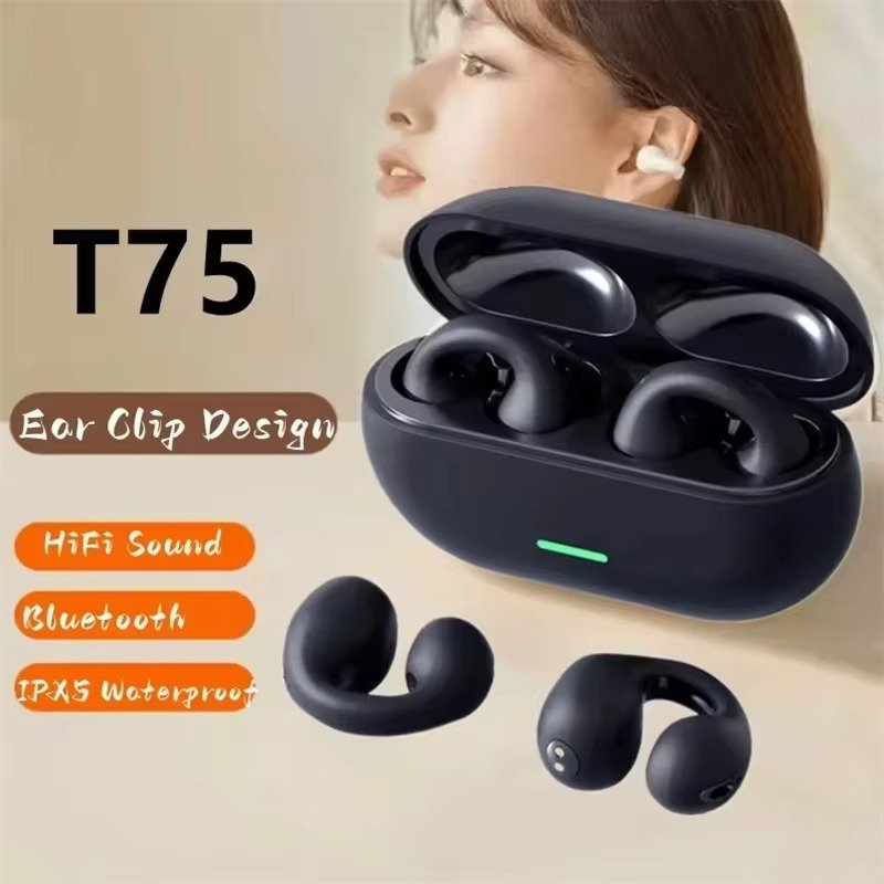 Original T75 TWS Touch Control Wireless Headphones Bluetooth Earphones - Image 2